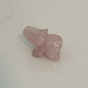 SUNYIK Rose Quartz Elephant Pocket Statue Guardian Healing Figurine Decor